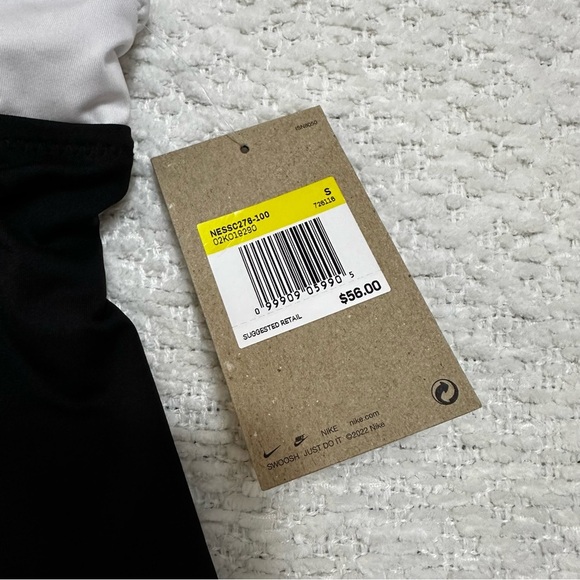 NWT Nike Tankini Swim Top Pink Black White With Zipper Women Sz S - Picture 6 of 7